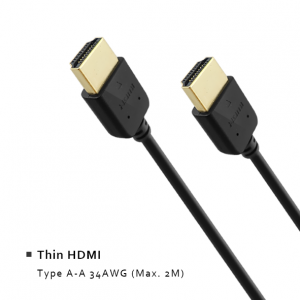 Thin HDMI - Type A-A 34AWG (Max. 2M)