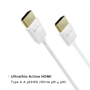 Ultrathin Active HDMI - Type A-A 36AWG (White 3M-4.5M)